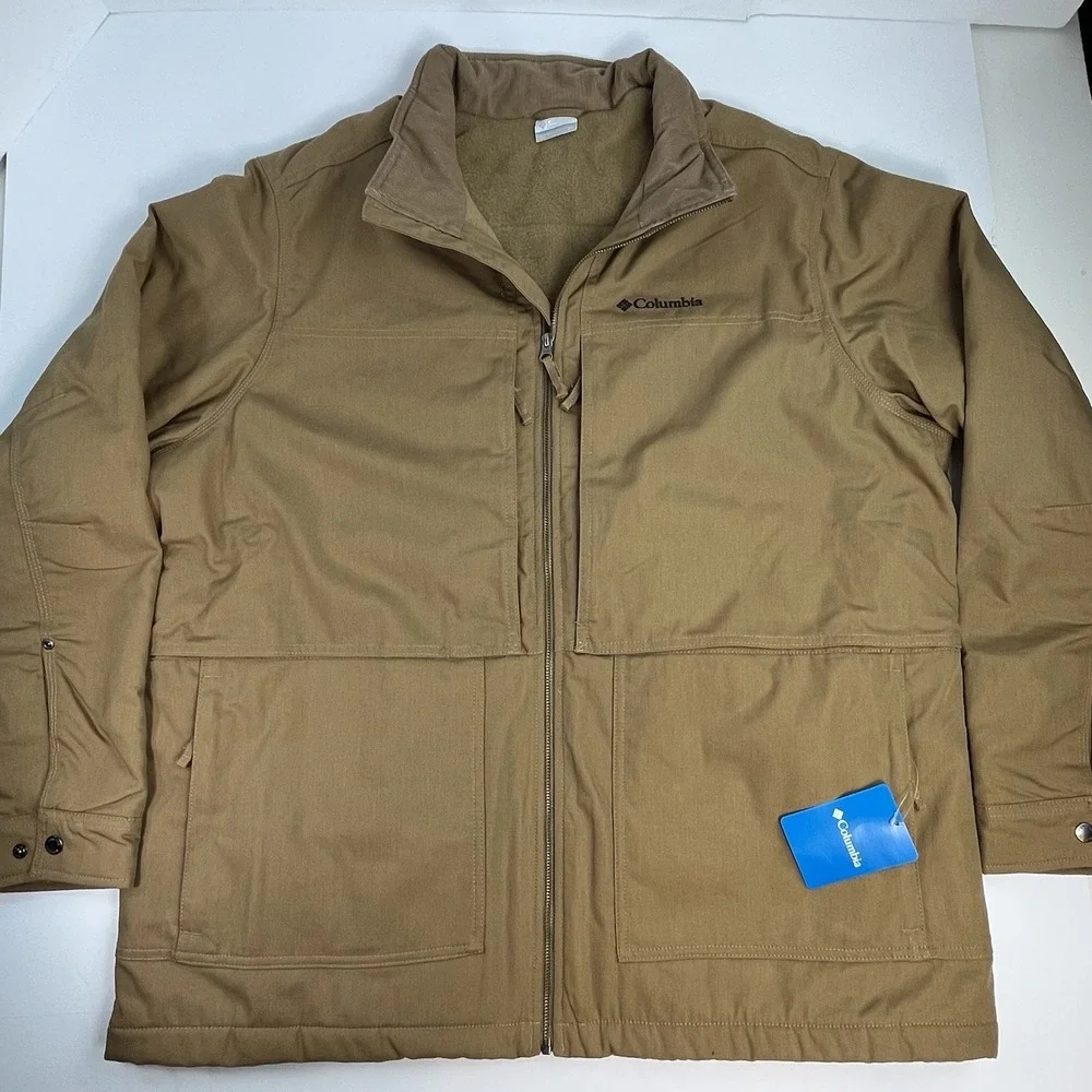 NEW Columbia Loma Vista II Jacket Men's Size XXL Coat Fleece Lined Brown Canvas